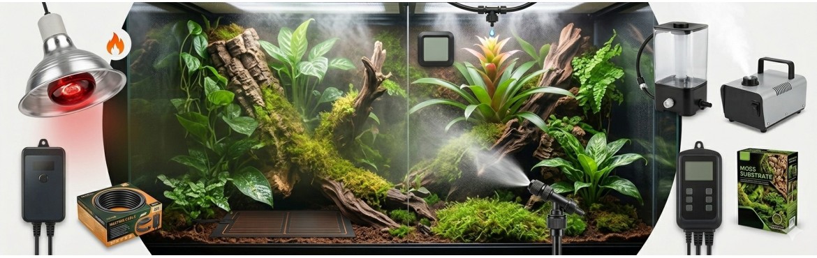 Incalzitor terariu, Filtru apa, Sistem ceata - Nevertebrate